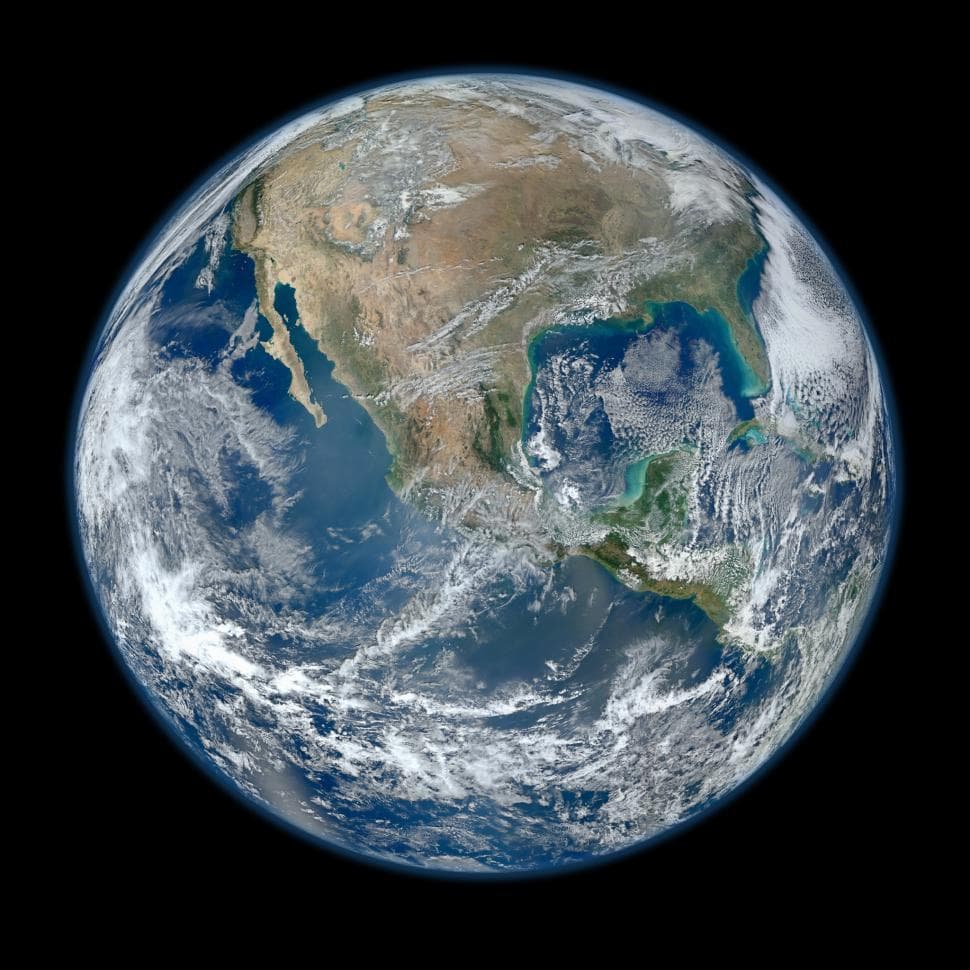 Planet Earth photographed from space