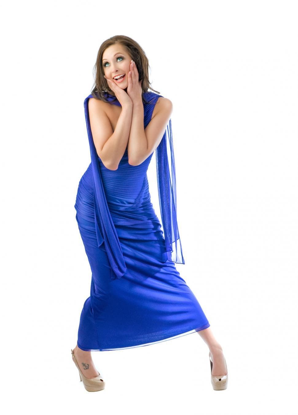 lady with blue dress Free Stock Photo of Young woman in is excited Alice in borderland