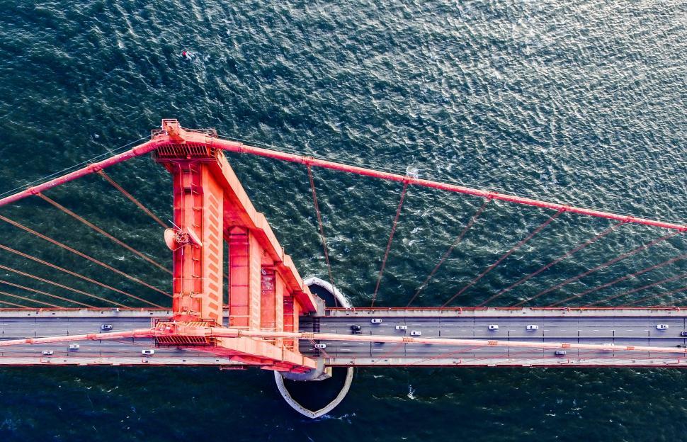 Free Image of Aerial View of the Golden Gate Bridge 