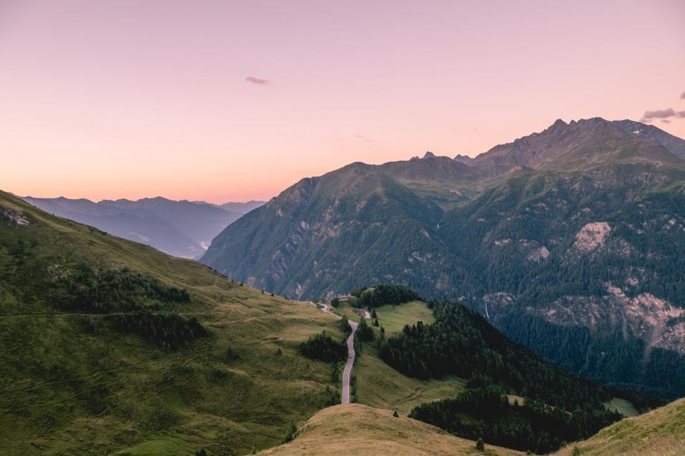 Free Image of Winding Road Through Mountain Range 