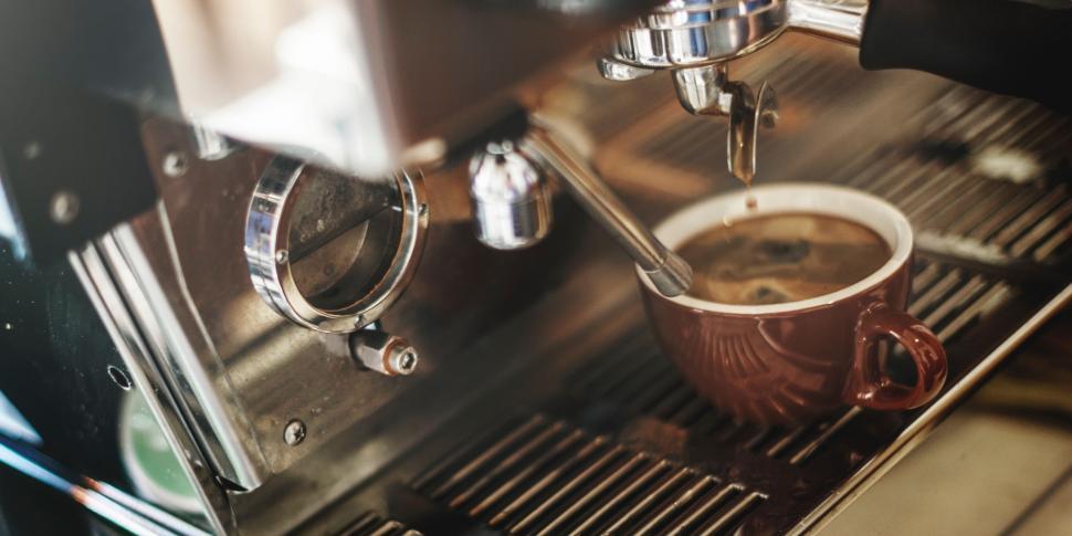 Free Image of Coffee Machine and Cup of Coffee 