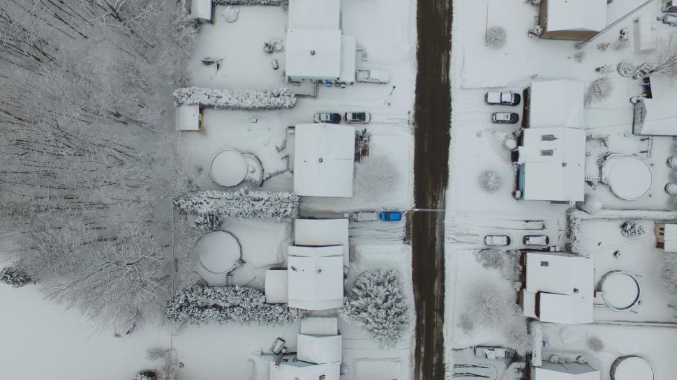 Free Image of Snow Covered Street in Black and White 