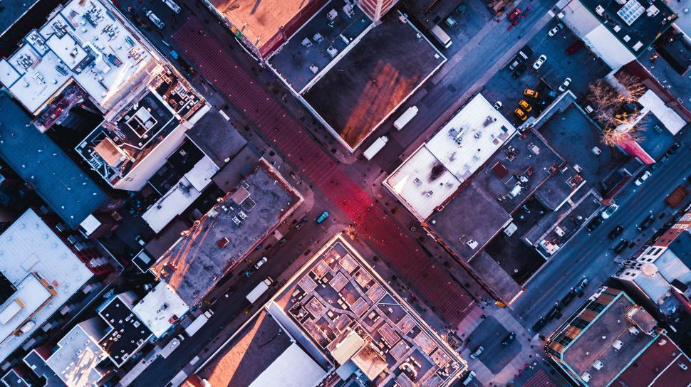 Free Image of Aerial View of City With Numerous Buildings 