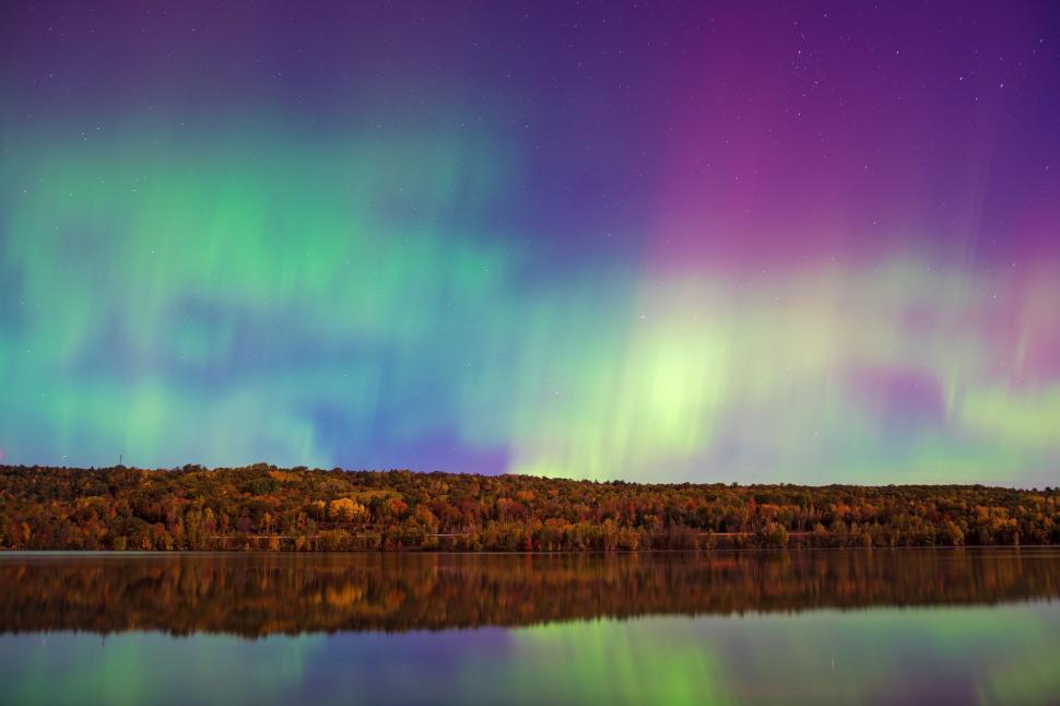 Free Image of Aurora Borealis Reflection in Water 