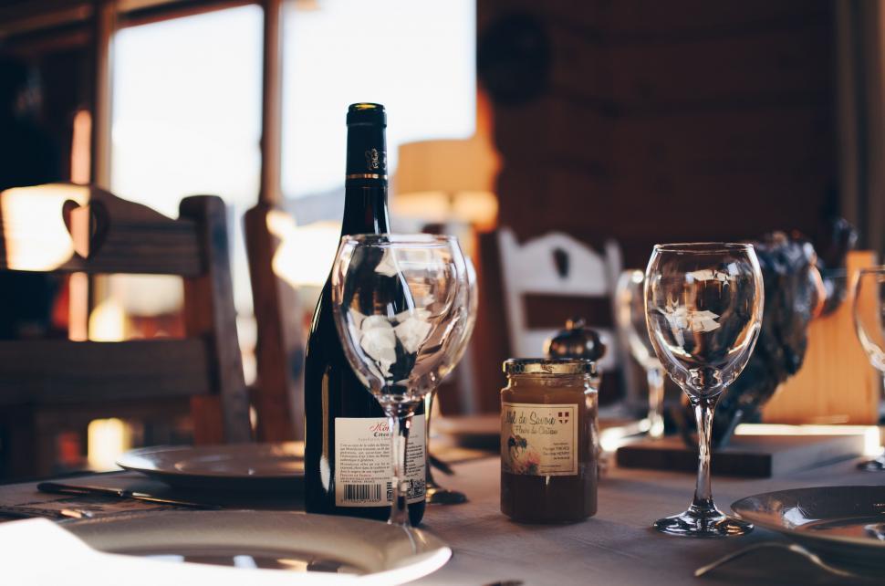 Free Image of Bottle of Wine on Table 