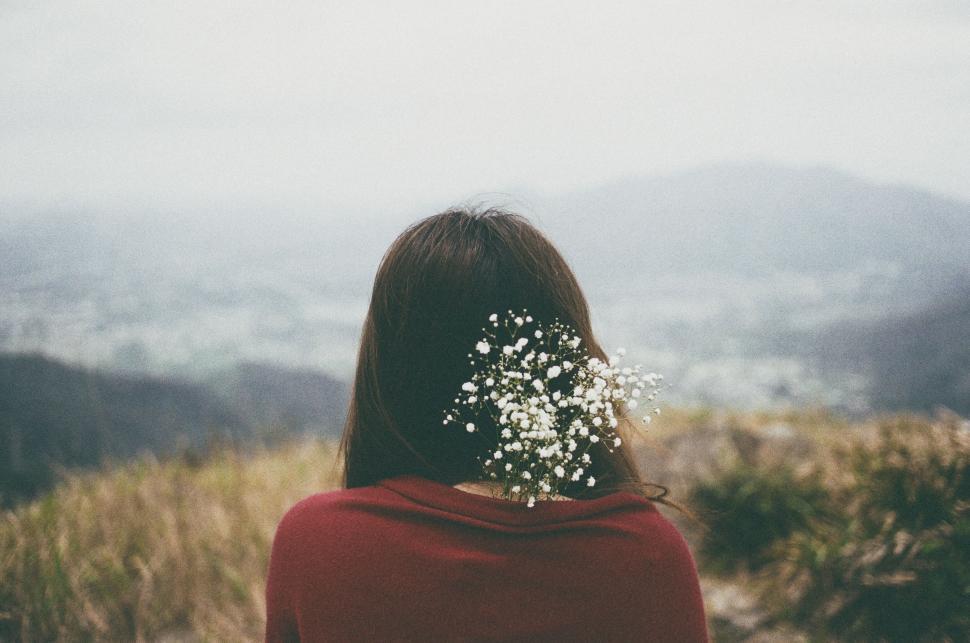 Free Image of Woman in Red Jacket Looking at Field 