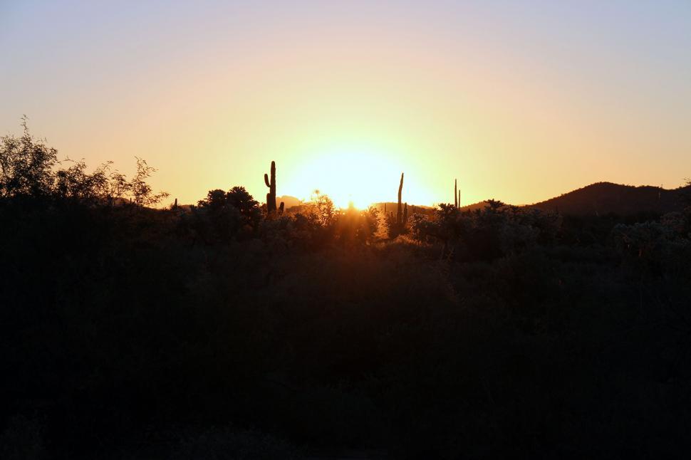Free Image of Sunset Over Mountain Range 