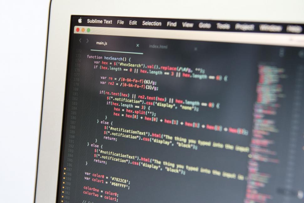 Free Image of Coding on Computer Screen 