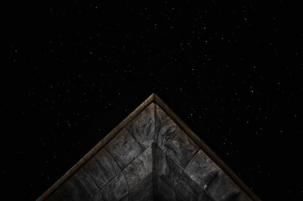 Free Image of Black and White Photo of a Pyramid 