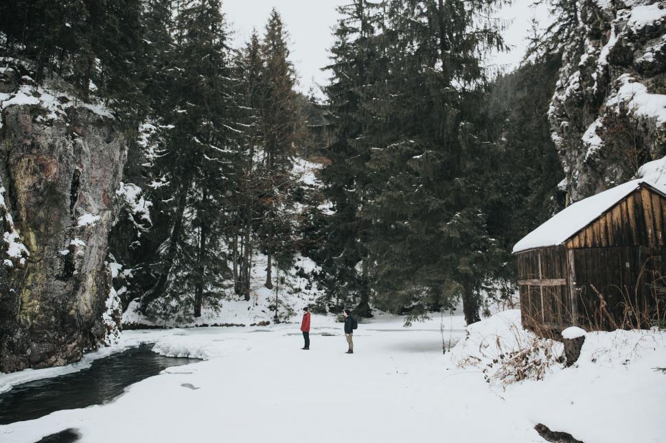 Free Image of Person Walking in Snow 