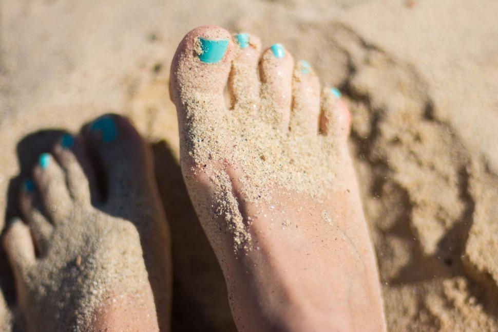 Free Image of Person Standing in Sand With Feet Covered in Sand 