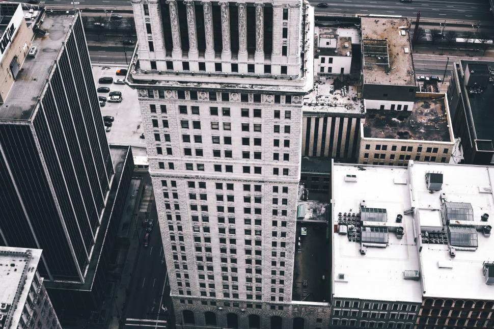 Free Image of Buildings in Black and White Cityscape 