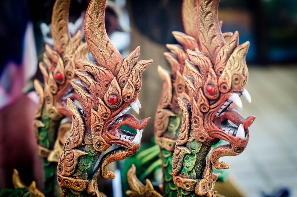 Free Image of Snake head in a Thai's legend  
