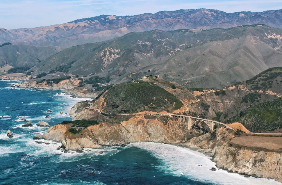 Free Image of Majestic View of Ocean and Mountains 