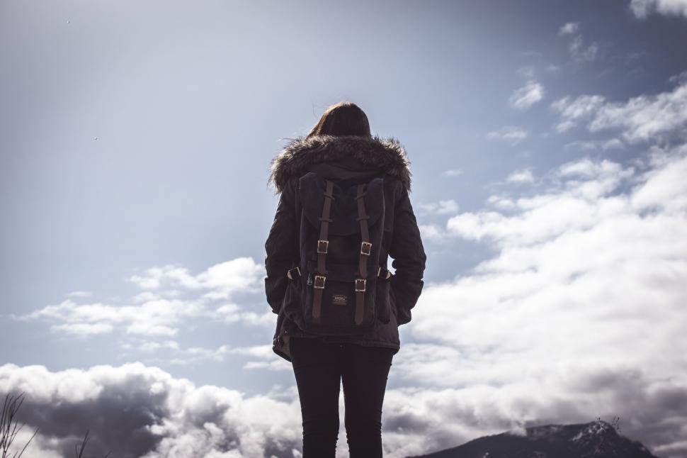 Free Image of Person Standing on Snow Covered Slope 