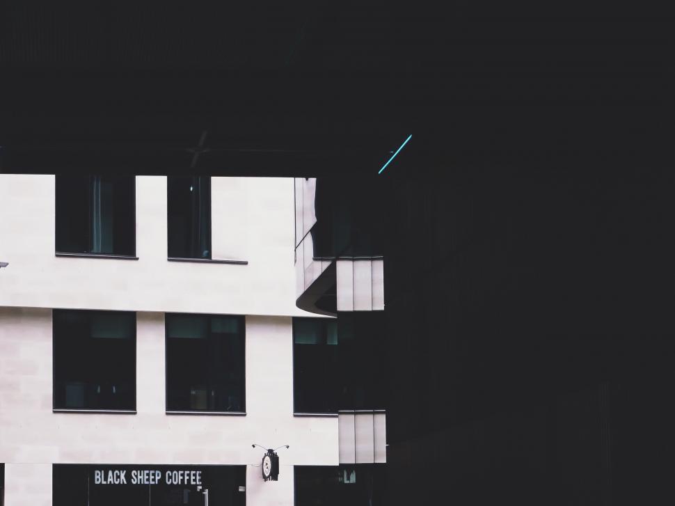 Free Image of Black and White Building Facade 