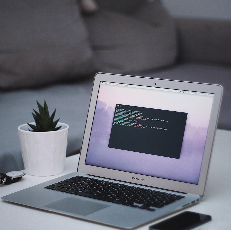 Free Image of Laptop Computer on White Desk 