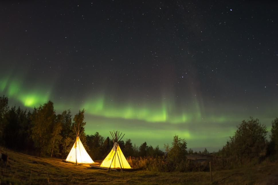 Free Image of Two Tents Set Up in Grassland 