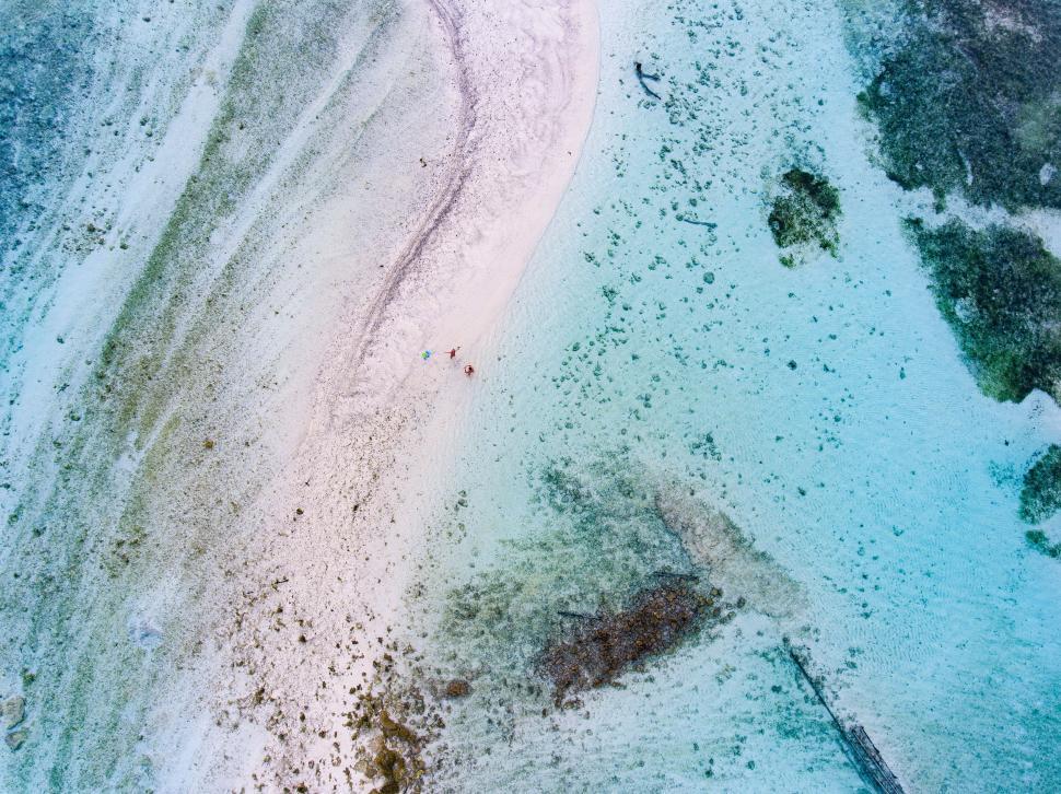 Free Image of Aerial View of Sandy Beach and Water 