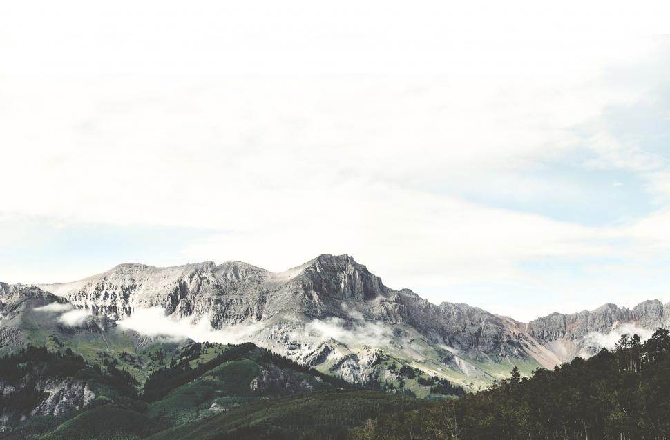 Free Image of Majestic Mountain Range in Black and White 
