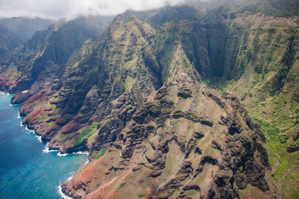 Free Image of Aerial View of Mountains and Ocean 