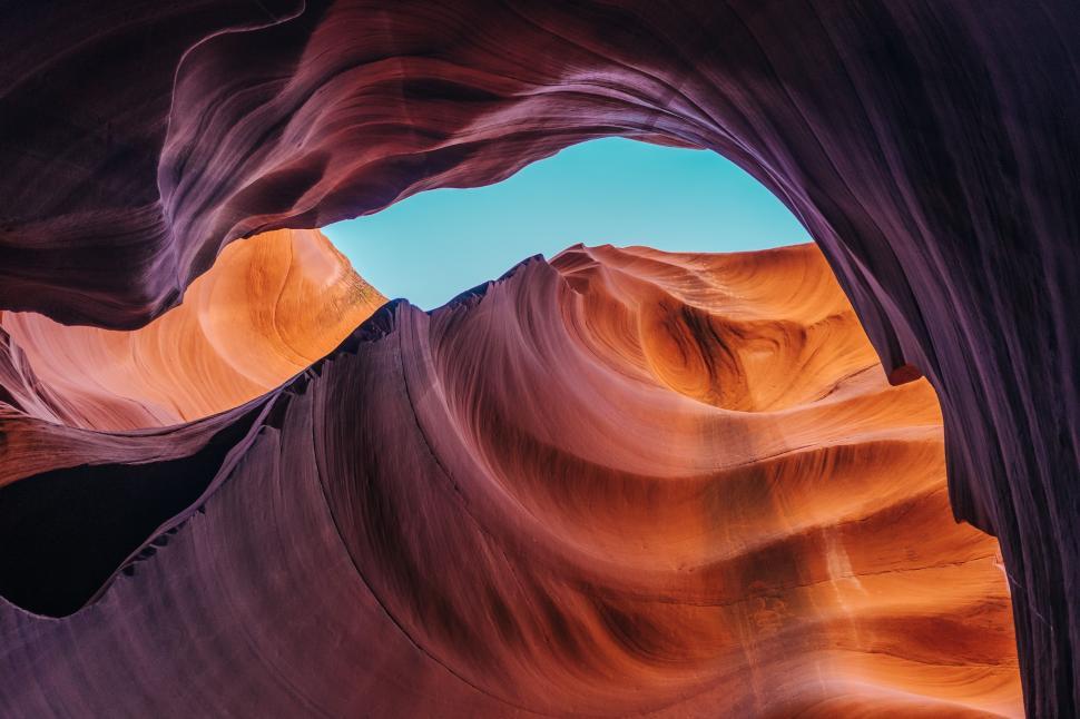 Free Image of Inside View of a Rock Formation 