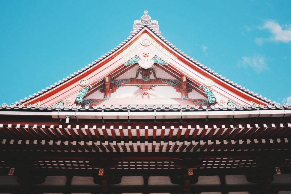 Free Image of Roof of a Building Against Blue Sky 