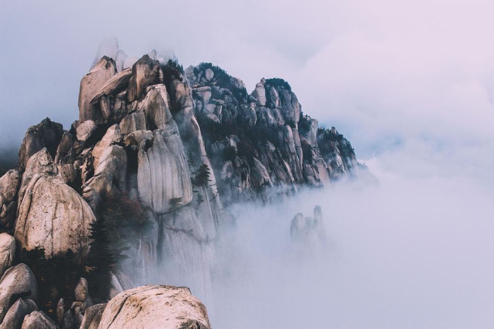 Free Image of Misty Mountain Peak 