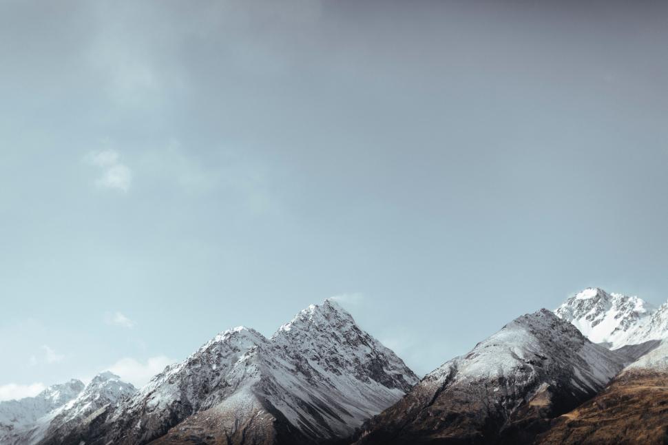 Free Image of Snow Covered Mountains in Monochrome 