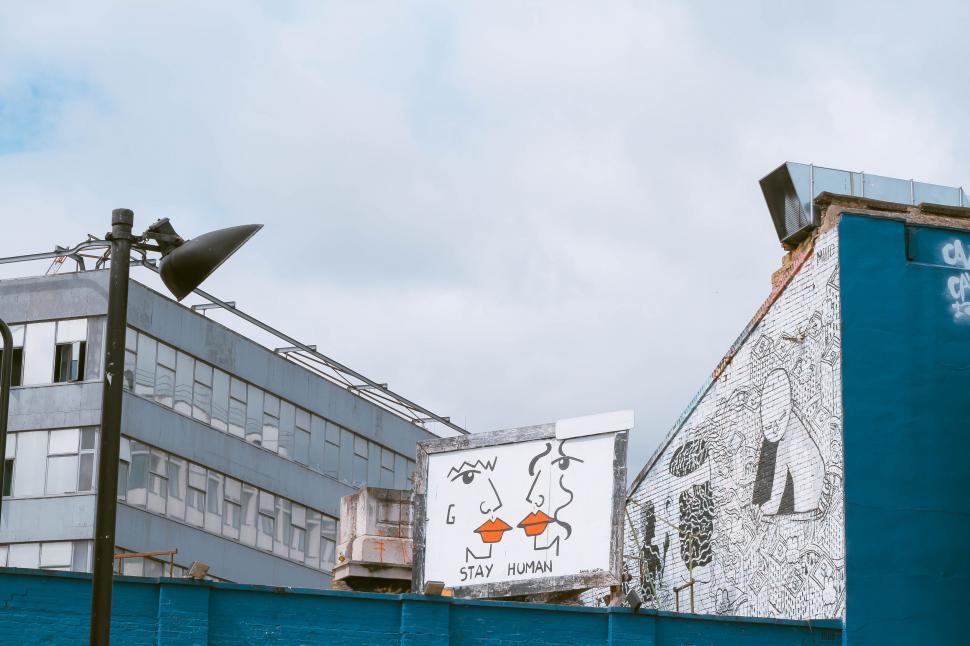 Free Image of Building With Mural on Side 