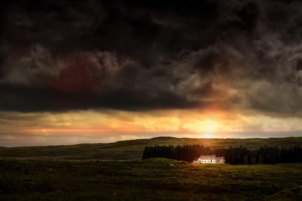 Free Image of House in the Center of Field 