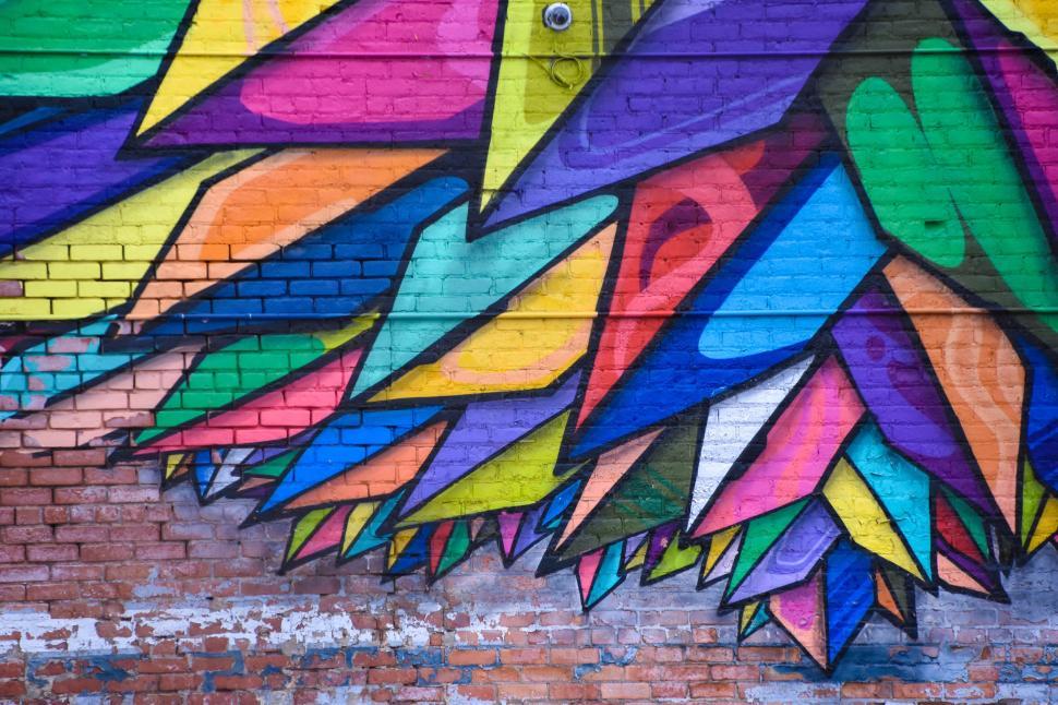 Free Image of Vibrant Mural Adorning Building Facade 