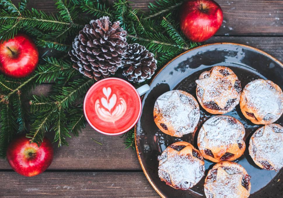 Free Image of Plate of Pastries Next to a Cup of Coffee 