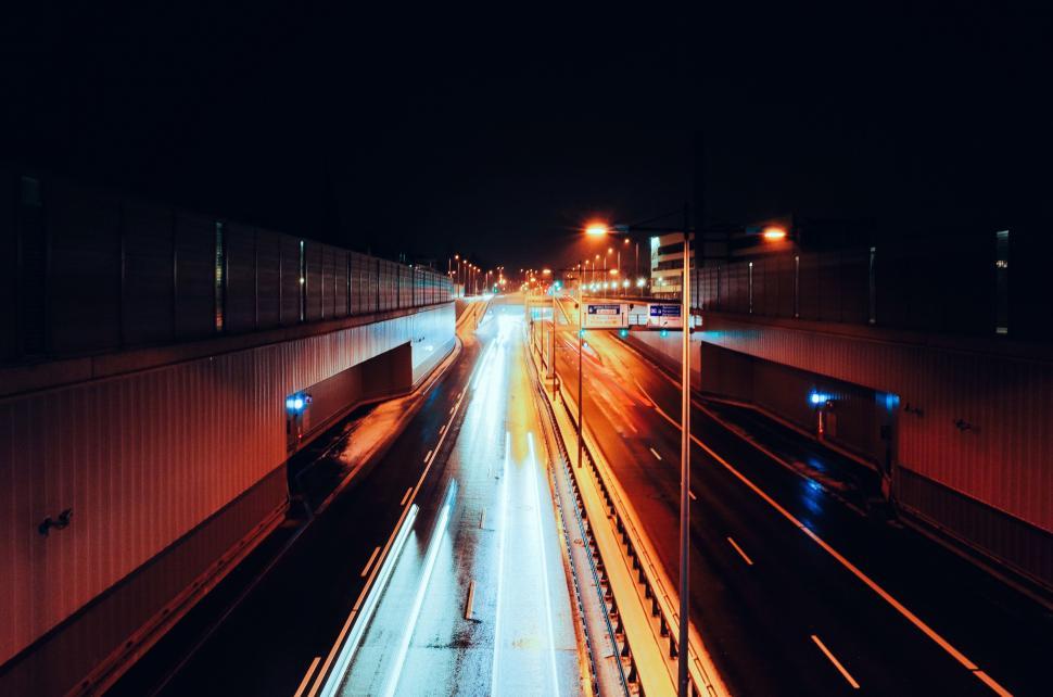 Free Image of Busy City Street Teeming With Traffic at Night 