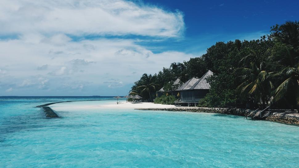 Free Image of Tropical Island With White Sand Beach 