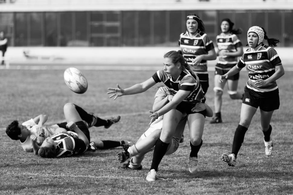 Free Image of Group of Women Playing a Game of Soccer 