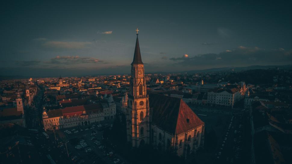 Free Image of Aerial View of City at Night 