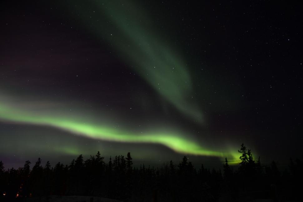Free Image of Green Aurora Bore in the Night Sky 