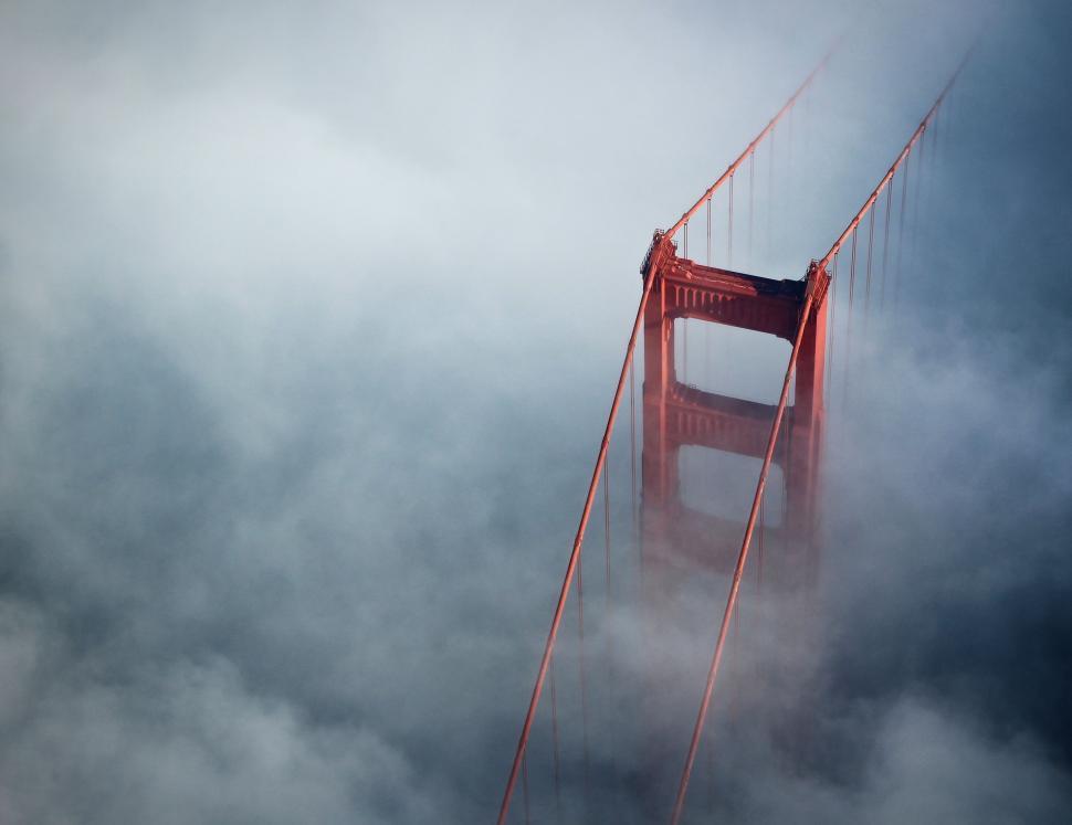 Free Image of Foggy View of the Golden Gate Bridge 