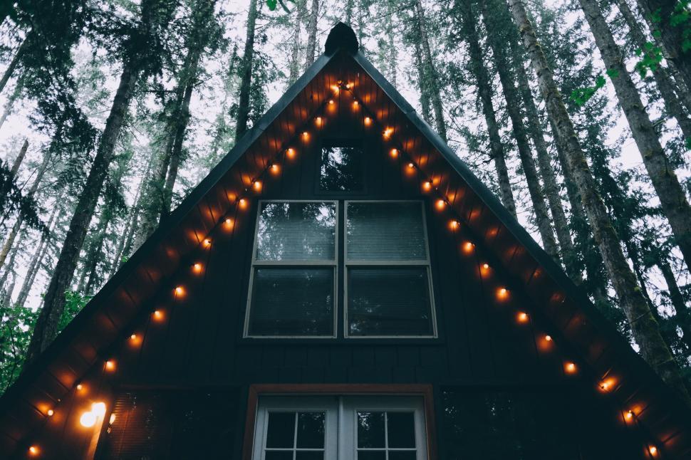 Free Image of House Illuminated With Exterior Lights 