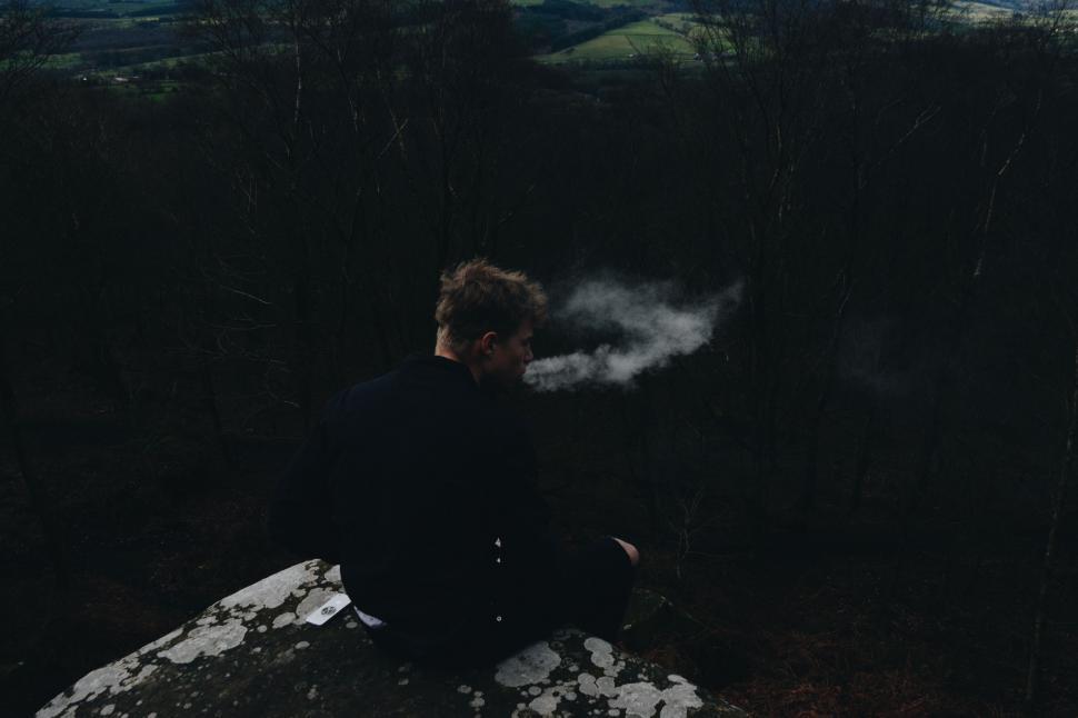 Free Image of Person Sitting on Rock 