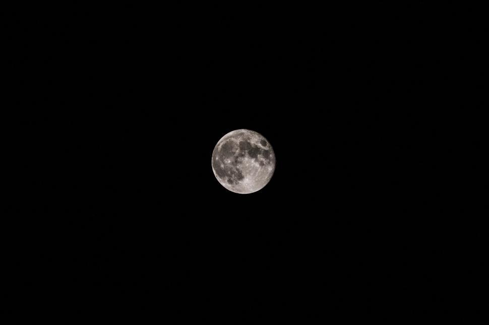 Free Image of Full Moon Shining in Dark Sky 