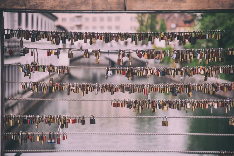 Free Image of Multiple Locks Hanging on Fence 