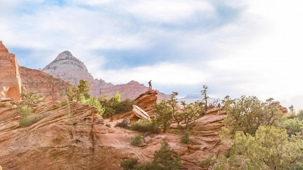 Free Image of Mountain With Trees and Background Mountains 