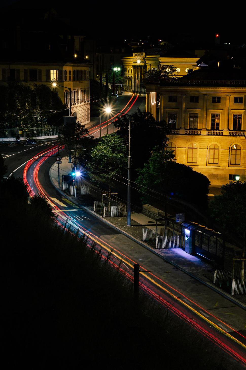 Free Image of Night Time View of City Street 