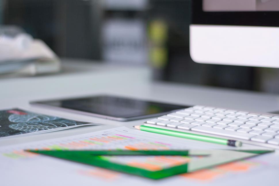 Free Image of Computer Keyboard on Desk 