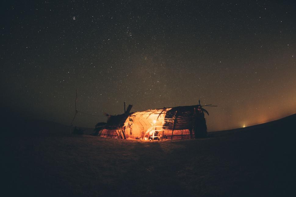 Free Image of Small House in Middle of Field 