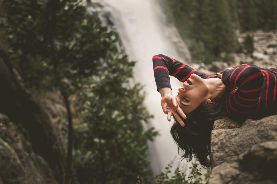 Free Image of Woman Performing Handstand on Cliff 