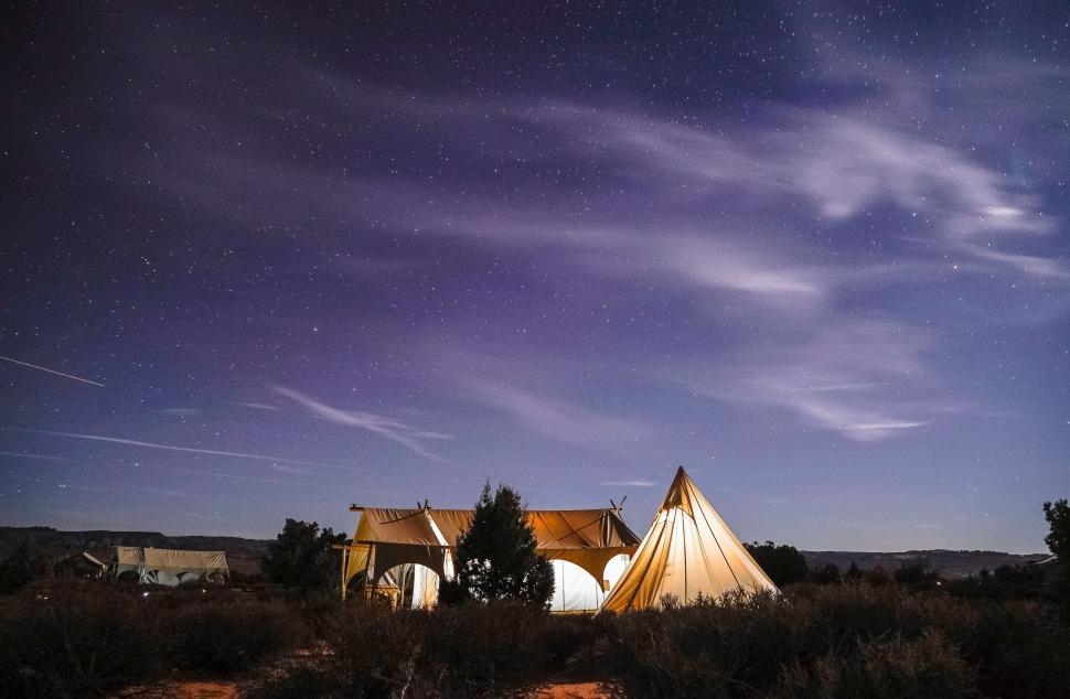 Free Image of Nighttime Photo of Tent in Desert 