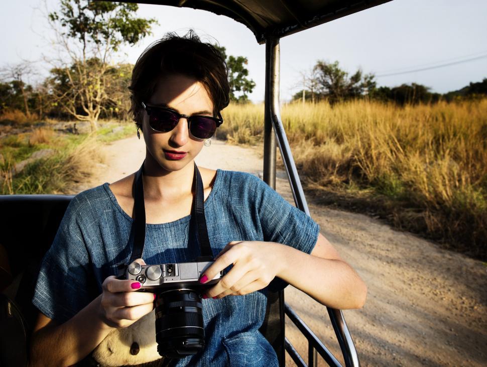 Free Image of Woman Taking Selfie in Vehicle 